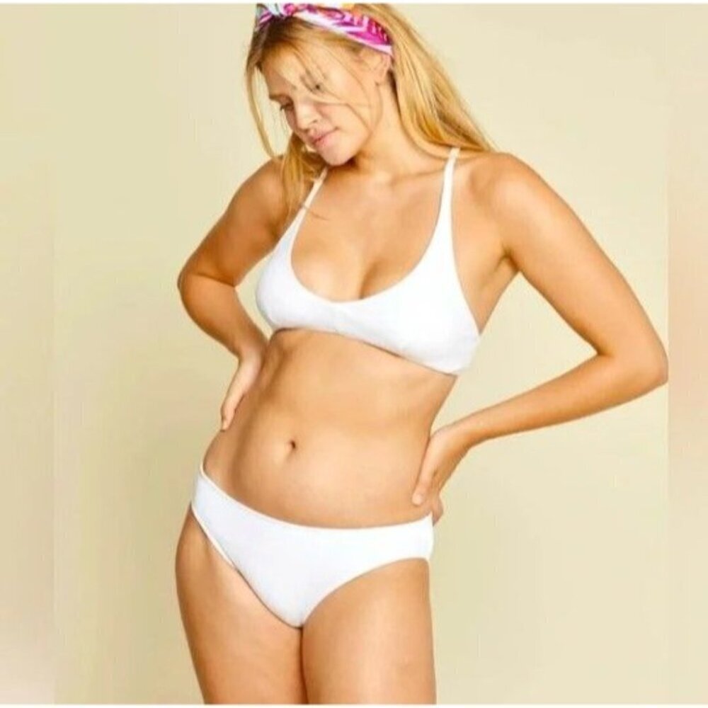 Andie Swim Tropez White Medium Bikini‎ Bottom Swimsuit